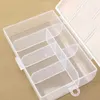 Caixa de armazenamento claro plástico vazio 6 do compartimento para o organizador dos diversos do recipiente da arte do prego da joia