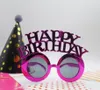 Metallic Happy Birthday Sunglasses Novelty Eyewear Photo Booth Props Party Accessory Favor Unisex Gold Silvery Rose