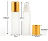 Déodorant parfumé 10ml 5ml 3ml Parfum ss Roll On Glass Bottle Frosted Clear avec des flacons d'huile essentielle de rouleau de boule en métal