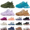 Triple S Crystal Bottom Hommes Femmes Designer Chaussures Paillettes Noir Blanc Marron Violet Vert Foncé Semelle Claire Bleu Marque De Luxe Baskets De Sport Baskets