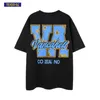 Männer Frauen T-shirt Baumwolle Street Hip Hop Blau Brief Grafik Druck T Shirt Top T Lose 2022 Frühling Sommer Übergroßen t-shirt G1224