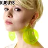 Mode sieraden Oorbellen acryl neon gezicht oorbellen voor vrouwen pendientes hiphop round big drop earring dj ds brincos