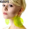 Fashion Jewelry Oorbellen Acrylic Neon Face Earrings for Women Pendientes HipHop Round Big Drop Earring DJ DS Brincos226m