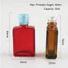 20 x Empty 1oz Square Flat Black white clear red blue green Glass Bottle With Aluminium Lid Cream Cosmetic Containers 30ml