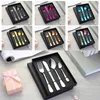 Four-piece Stainless Steel Cutlery Set Western Steak Cutlery Meal Knife Fork Spoon Gift Box Home Dinning Kitchen Restaurant Supplies YL0053