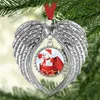 Sublimazione vuota decorazioni per ornamenti natalizi fai -da -te con bordo di trasferimento in corda rossa neve forma a ali di angelo forma blank consumatori 1698481