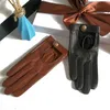 Половинчатые перчатки с заклепками, уличные модные перчатки для вождения, перчатки из натуральной козьей кожи, женские модные короткие варежки G599 220112