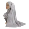 코튼 저지 이슬람 긴 스카프와 함께 여자 모달 헤드 스카프 이슬람 hijab 착용 아랍어 직사각형 헤드 랩 레이디 목도리