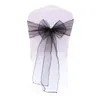 Organza Chair Sash Bow For Cover Banquet Wedding Party Event Chrismas Decoration Sheer Organzas Fabric ChairCovers Sashes LLS631-WLL