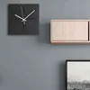 Kreativ Stor Trä Väggklocka Silent Square Quartz Wood Dekorativ Klocka Modern Design Europa Hängande Vägg Klockor Heminredning H1230