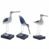Hölzerne marineblaue Seevögel im mediterranen Stil, Skulptur, Heimdekoration, Kunsthandwerk, T200703