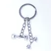 Anahtarlık moda tasarım spor salonu 3d metal ağır halter dambıl kettlebell kolye diy anahtarlık fitness hediye hediyelik eşya anahtar tutucu fred2