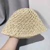 2021 Sommer Fashion Bucket Cap Women Strohhut Hut Dame Sommer Sonnenhut Visier Panama Stil Strawhat Beach Hut Outdoor Girl Cap G220301