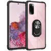 Suporte de anel giratório ultrafino transparente tpu pc capa híbrida para samsung galaxy s20 plus ultra