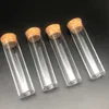 50 pièces/paquet fournitures de laboratoire 25*95mm Tube à essai en plastique transparent à fond plat Tube à essai transparent Tube d'emballage de thé avec liège