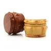 Best selling new wood grain smoke grinder 63mm bionic wood grain resin drum smoke grinder smoking accessories wholesale