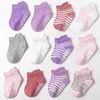 6 Pairs/lot 0 to 5 Years Anti-slip Non Skid Ankle With Grips For Baby Toddler Kids Boys Girls All Seasons Cotton Socks
