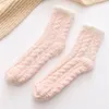 Lady Winter Warm Fluffy Coral Velvet Thick Towel Socks Candy Color Floor Sleep Fuzzy Socks Women Girls Stockings DB442