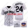 Ken Griffey Jr Jersey 1995 1997 Vintage Baseball Hall Of Fame Home Away Green White Cream Pullover Button mens women youth