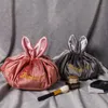 Storage Bags Cosmetic Bag Travel Organizer Ears Velvet Accessories Make Up Case Portable Rope Wash