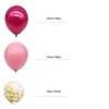112pcs/مجموعة بالونات Baby Pink Burgundy Garland Arch Kit Confetti حفل زفاف زفاف الطفل الذكرى السنوية الزخرفة T200526