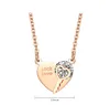High Quality Ladies Rose Gold Plated Stainless Steel Heart Lock Pendant Necklace