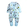 Baby Boys Girls Sleepwear Autumn Long Sleeve Bamboo Print dragkedja Romper Baby Boy Clothes8378419