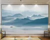 Tapety chiński styl górski mural krajobraz atrament wodny tapeta remontowa remont mur na płótnie ptak papier kontaktowy1