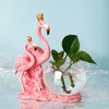 Stongwell Nordic Light Luxe Flamingo Hydroponic Vase Office Desktop Ornamenten Fish Tank Woondecoratie Sundries Opslag Gift LJ201209