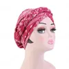 Nouveau bohème Vintage femmes tresse Turban casquettes fleur imprimé coton foulard Bonnet chapeau africain prêt à porter Hijab musulman