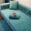 Couverture de canapé en peluche super douce, cape de canapé à carreaux solides pour salon, chaise d'angle, serviette de canapé gris bleu rose LJ201216