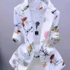 Women's Suits & Blazers Floral Print Sunscreen Slim Cardigan Thin For Women Coat Elegant Three Quarter Office Lady Autumn Jacket