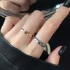 Brevförändring Ring Män och Kvinnor Nisch High-End Light Luxury 18K Rose Gold Couple Titanium Steel Fashion Smycken