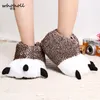 WHOHOLL Winter Warm man vrouwen Thuis slippers Dier panda Poot Pluche Slippers vrouwelijke Thermische Zachte Katoenen indoor huis schoenen X1020