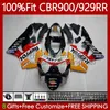 Injektionsformkropp för Honda CBR900 CBR929 CBR 929RR 900RR 900 929 RR CC 00 01 karosseri 68no.0 900cc 929cc CBR929RR 00-01 CBR900RR 2000 2001 OEM Fairing Repsol Orange