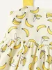 Robe caraco à nœud avec imprimé banane sur l'ensemble pour toute-petite fille SHE