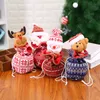 Noël Tricoté Pomme Sac Personnalisé Arbre De Noël Décoration Ornements Gnomes Boules Enfants Enfants Bonbons Cadeau Cordon Poupée Sacs