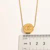 Never Fading 14K Gold Plated Luxury Brand Designer Pendants Necklaces Stainless Steel Letter Choker Pendant Necklace Chain Jewelry Accessories Couples Gifts