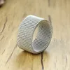 FLEXIBELE STALEN RING MESH PLATTE KETTINGBAND RING VOOR MANNEN VROUWEN JEWELRY186g