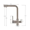 Senlessen oczyszczona bateria kuchenna Dual Spout Dual Control Purification Tap Deck Mount Hot and Cool Water Para KICTHEN SING T200710