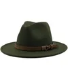 Vintage fedora hatt män kvinnor imitation ull elegant dam bred brim jazz panama sombrero cap m03236l