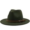 Sombrero Fedora Vintage hombres mujeres lana de imitación elegante señora ala ancha Jazz Panamá Sombrero Cap M03236L