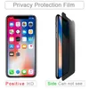 Protecteur d'écran de confidentialité pour iPhone 12 Mini 11 PRO XS Max XR 8 7 6 Plus SE2 Verre trempé Dutress 9H Dureté Film de protection anti-espion