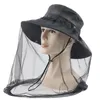 CAMOLAND Anti Moustique Visage Mesh Net Chapeau Pour Femmes Hommes Été Protection UV Chapeaux De Soleil Mâle Pêche En Plein Air Randonnée Seau Chapeau Y200714