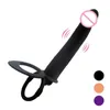 NXY Produtos do sexo Dildos 10 Speed ​​Strap Dupla Penetração Dildo Anal Vibrador Adulto Loja Erótica Brinquedos para Homens Casal Massagem 1227