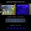 Nicrew 53-83cm Acquario Illuminazione a LED Lampada per acquario con staffe estensibili 60 LED bianchi e 12 blu Adatto per acquario Y200922