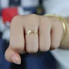 Wholesale Real 925 Sterling Silver Cute Moon Star Adjust Finger Ring with Tiny Band Open Ring Set White Opal Silver Fine Gold Jewelry