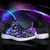 UncleJerry Size 25-47 Summer Led Fiber Optic Shoes for girls boys men women USB Recharge glowing Sneakers Man light up shoes 220117