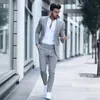 2022 Handsome Pink Mens Suits Wedding Tuxedos Slim Fit Peak Lapel Two Pieces Groom Formal Wear Male Men Prom Party Blazer (Jacket+Pants) Sky Blue Black White Suit