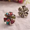 High Quality Ancient Gold Color Metal Big Hair Colorful Resin Rhinestone Flowers Hair Clip Crab Women Wedding Jewelry11544721